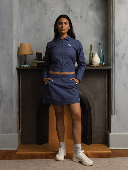 Aria Track Jacket- Blue Indigo