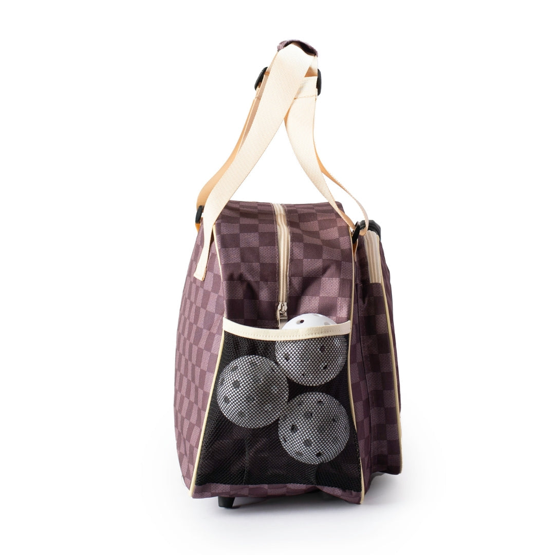 Checkered Chic Brown Premium Women's Pickleball Bag