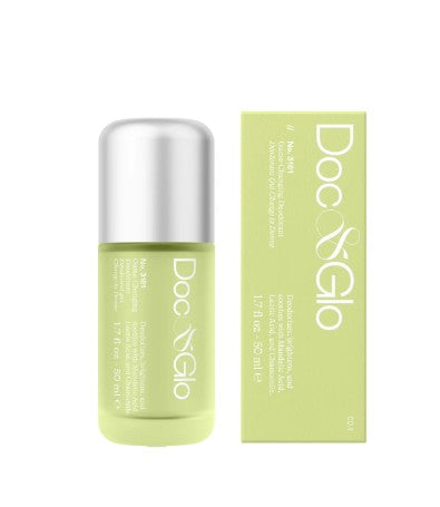 Doc Glo skincare bottle and packaging on a white background