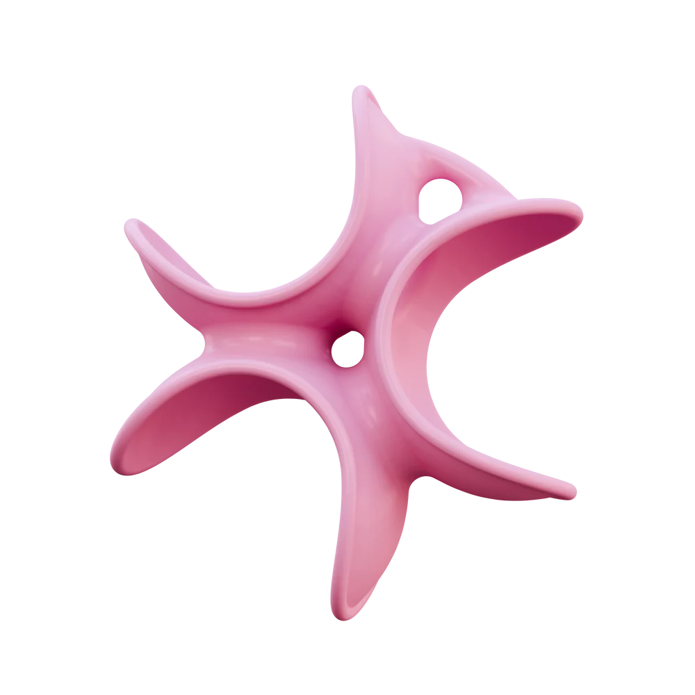 Picklepocket Pink star-shaped object on a white background