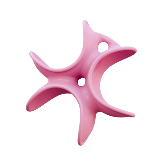 Picklepocket Pink star-shaped object on a white background