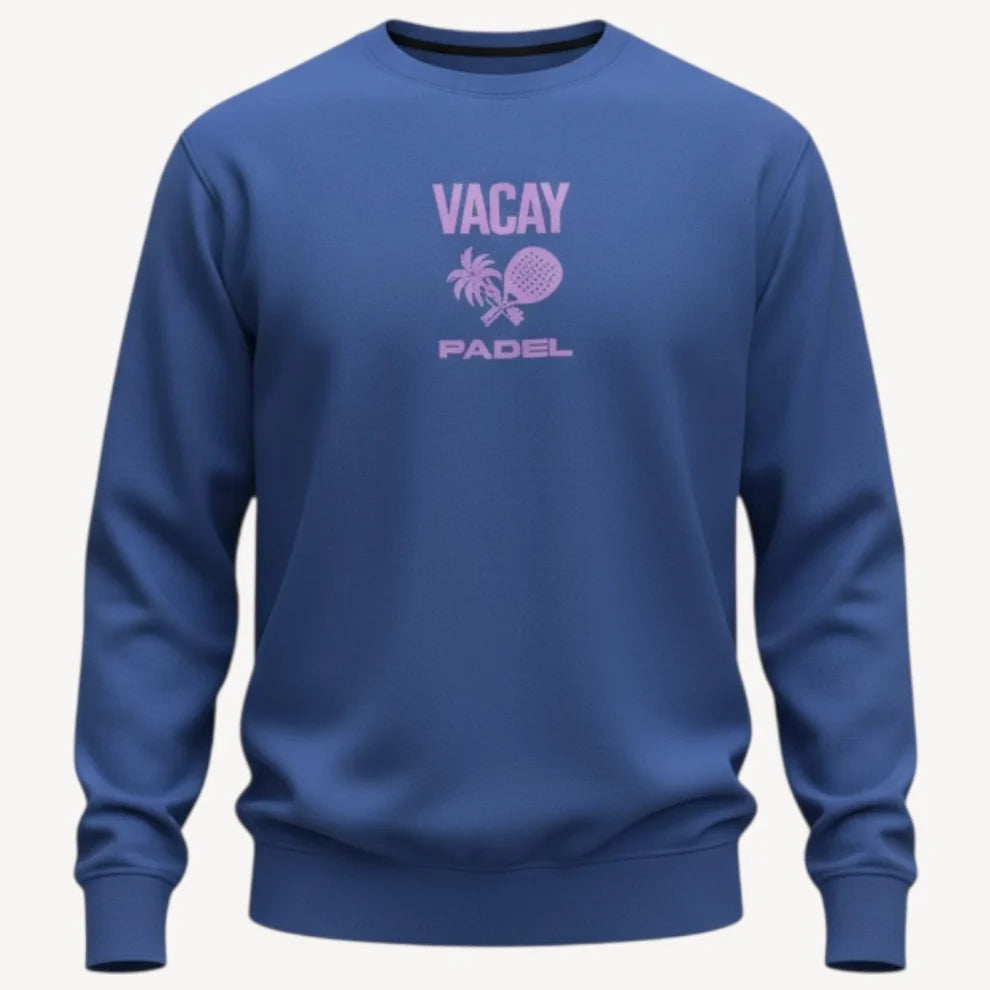 Vacay Padel Club Crew Unisex Sweatshirt Slate Blue w/ Violet Print