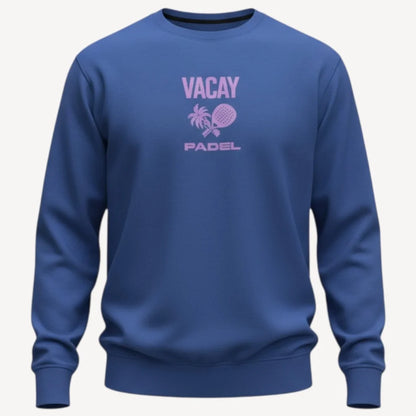 Vacay Padel Club Crew Unisex Sweatshirt Slate Blue w/ Violet Print
