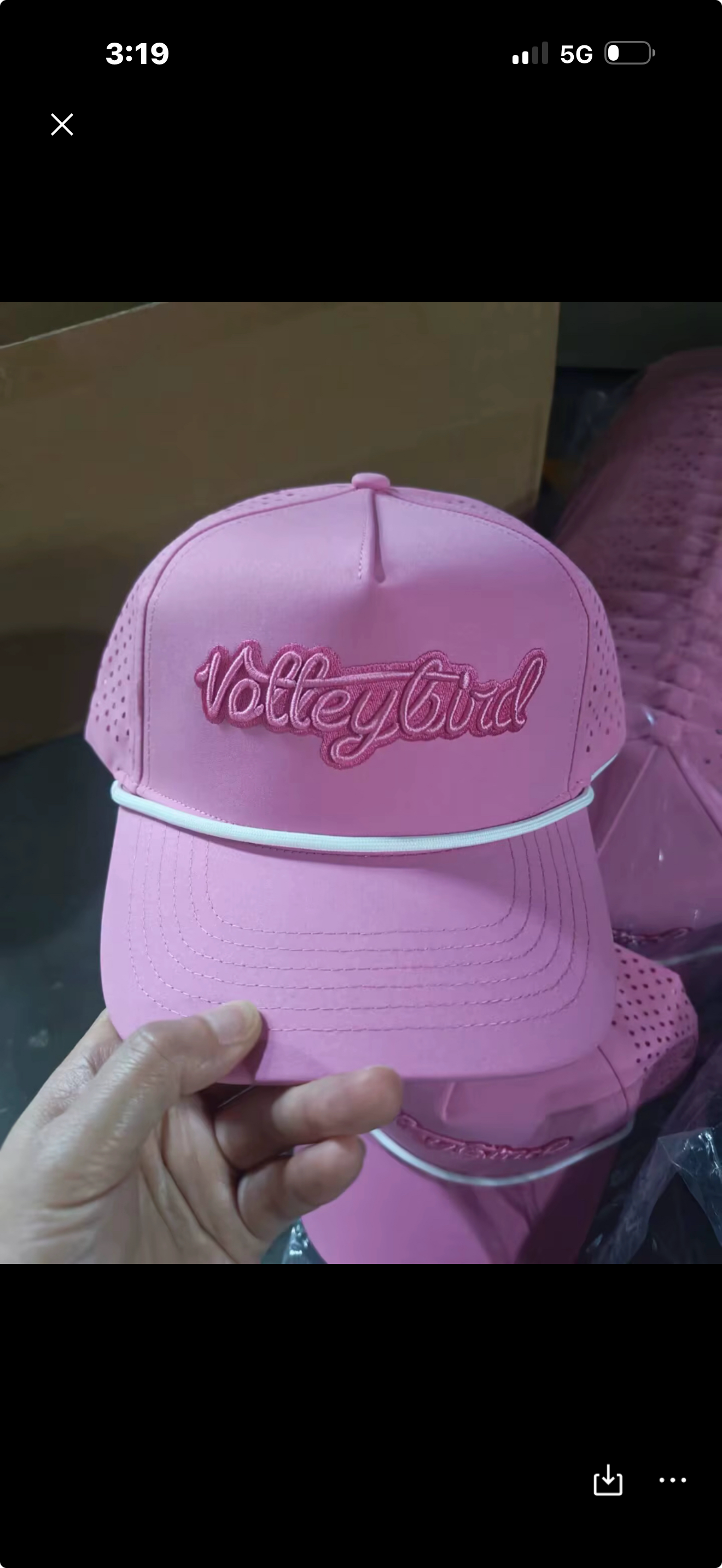 Volleybird Baseball Cap-Embroidered Pink Mono