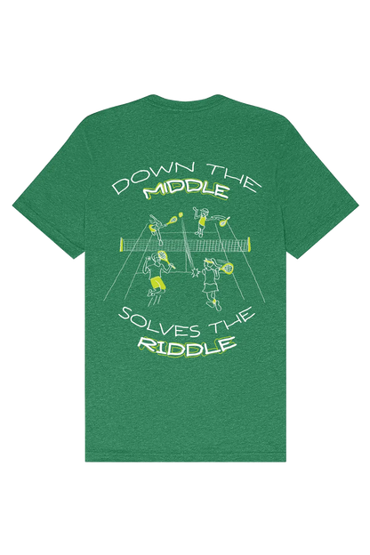 Down the Middle Solves the Riddle Tee