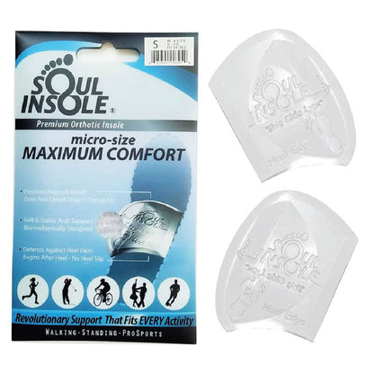 Soul Insole packaging with two white insoles on a white background
