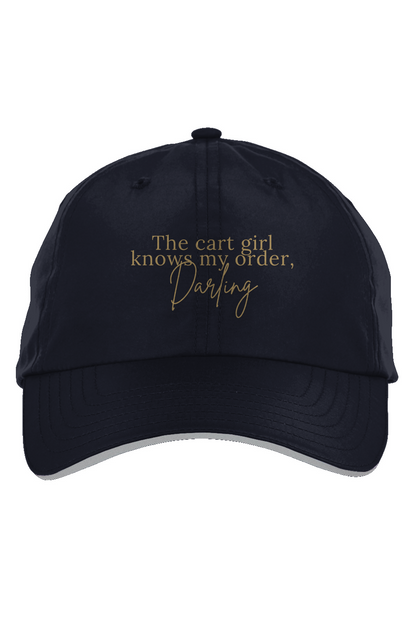 black hat says Cart Girl 