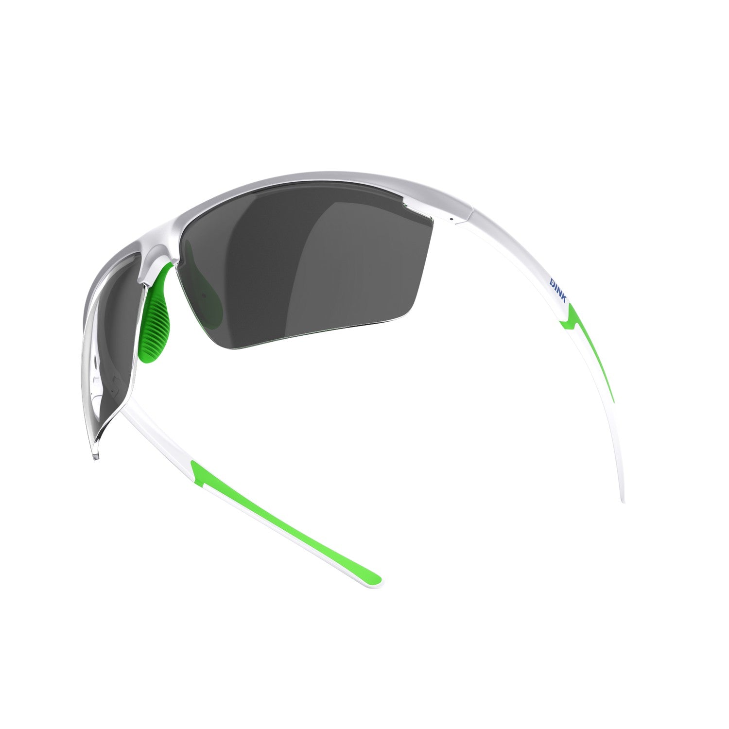 Sunglasses with green accents on a white background