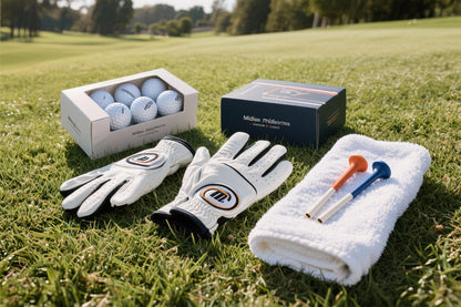 Selection of mid-range golf gifts under $300 including tech gadgets and premium accessories displayed for golfers