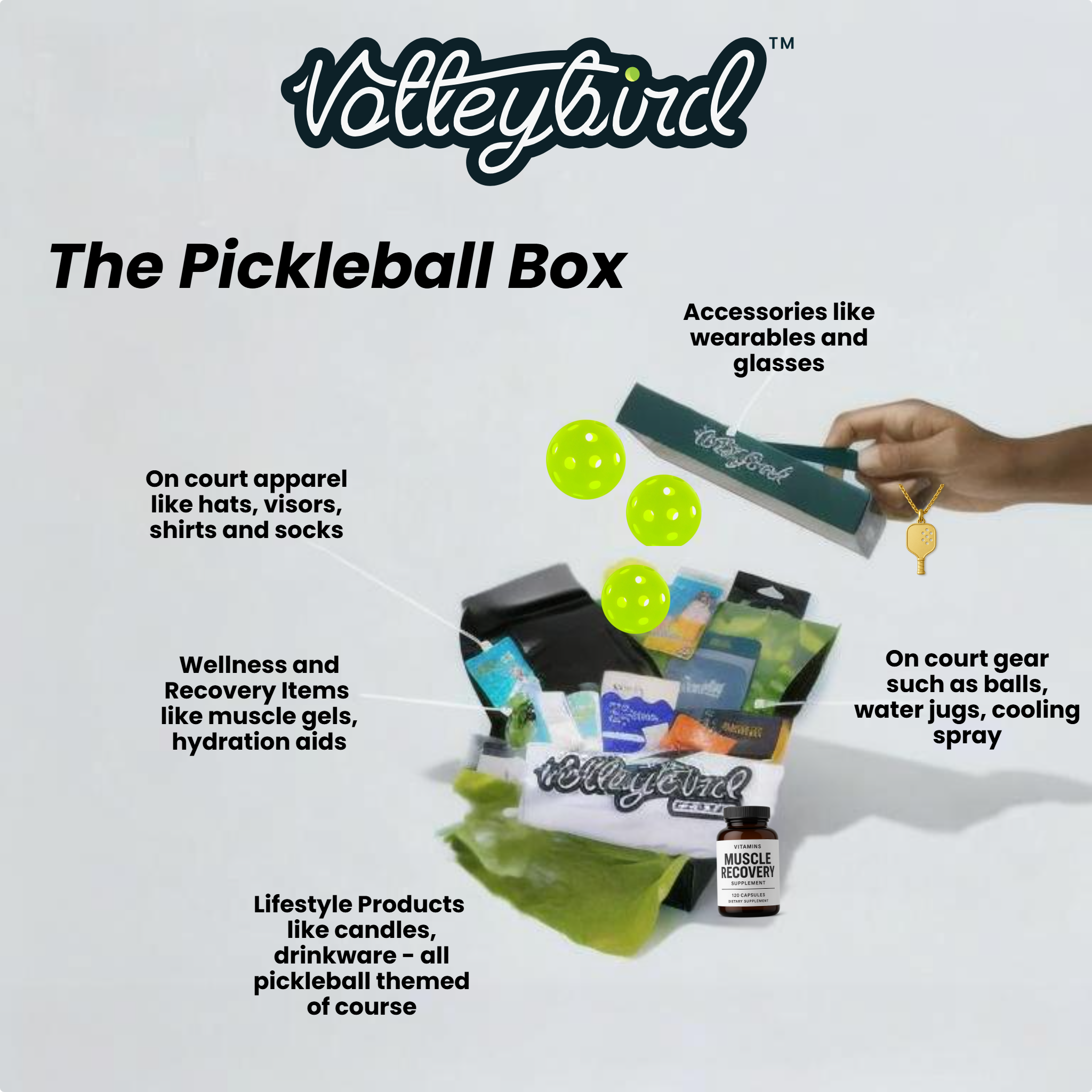Picleball Racket Box Pickleball Box – Curated Surprise Gear for Every Player – VolleyBird