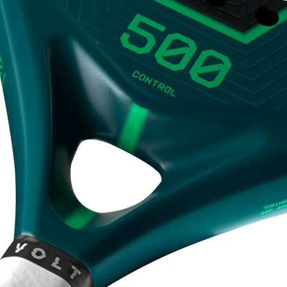 Close-up of a green and black device with '500 Control' and 'VOLT' branding.