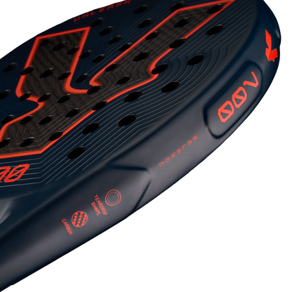 Black and red sports pad with brand logo on a white background