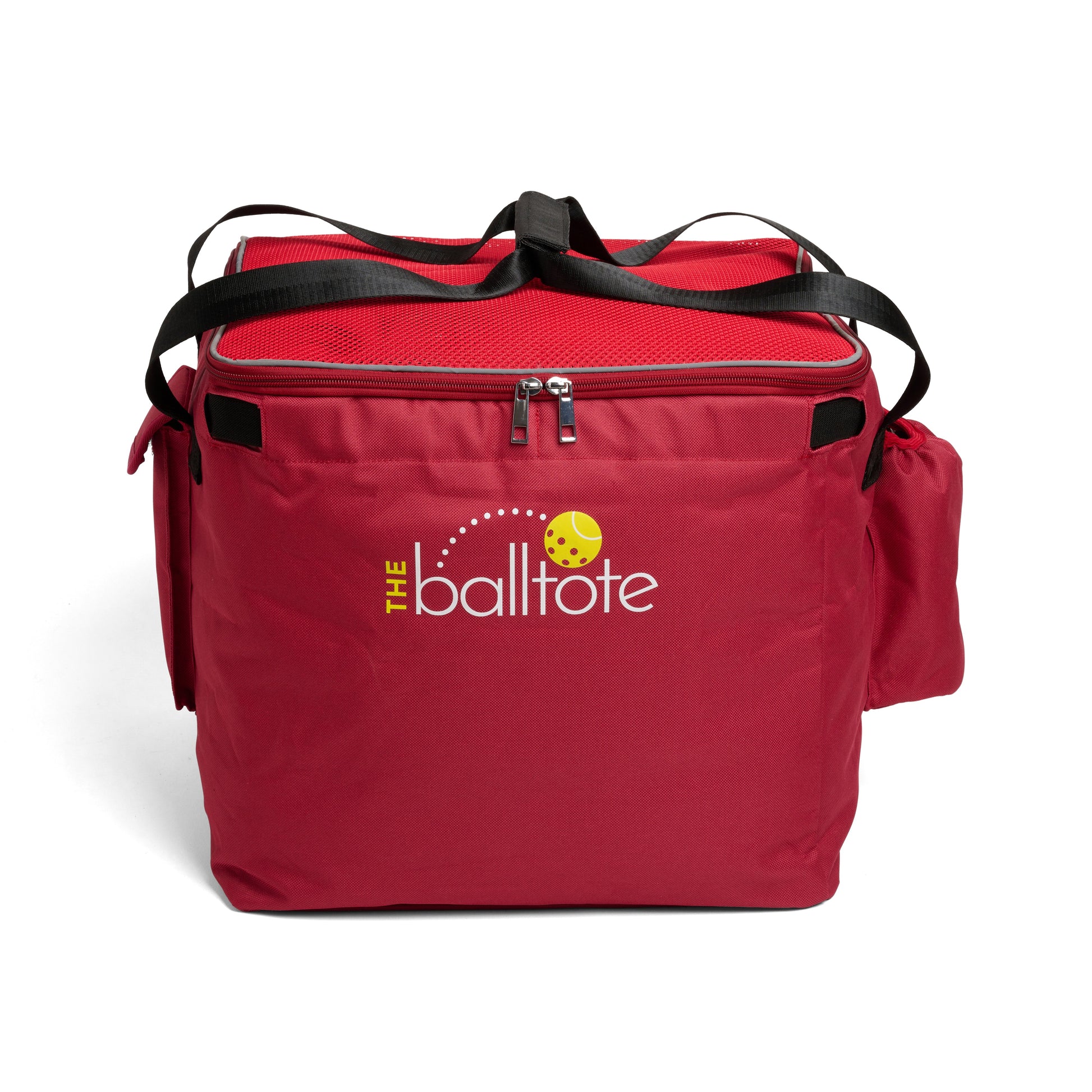 Red bag with 'The Balltote' logo on a white background