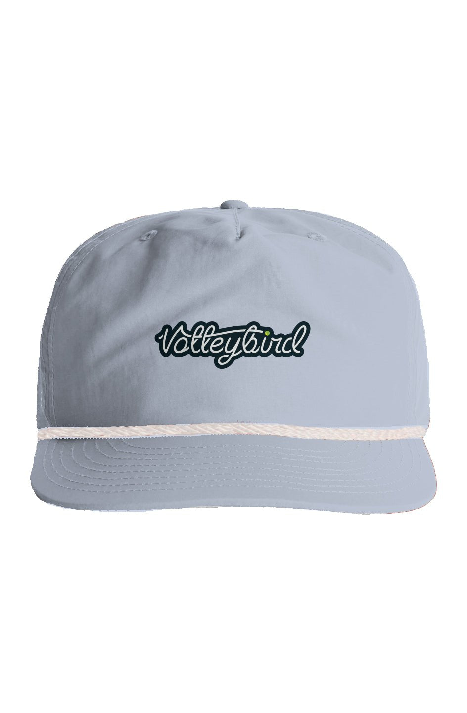 Navy Volleybird Surf Rope Cap with white rope trim and green embroidered Volleybird logo on the front panel