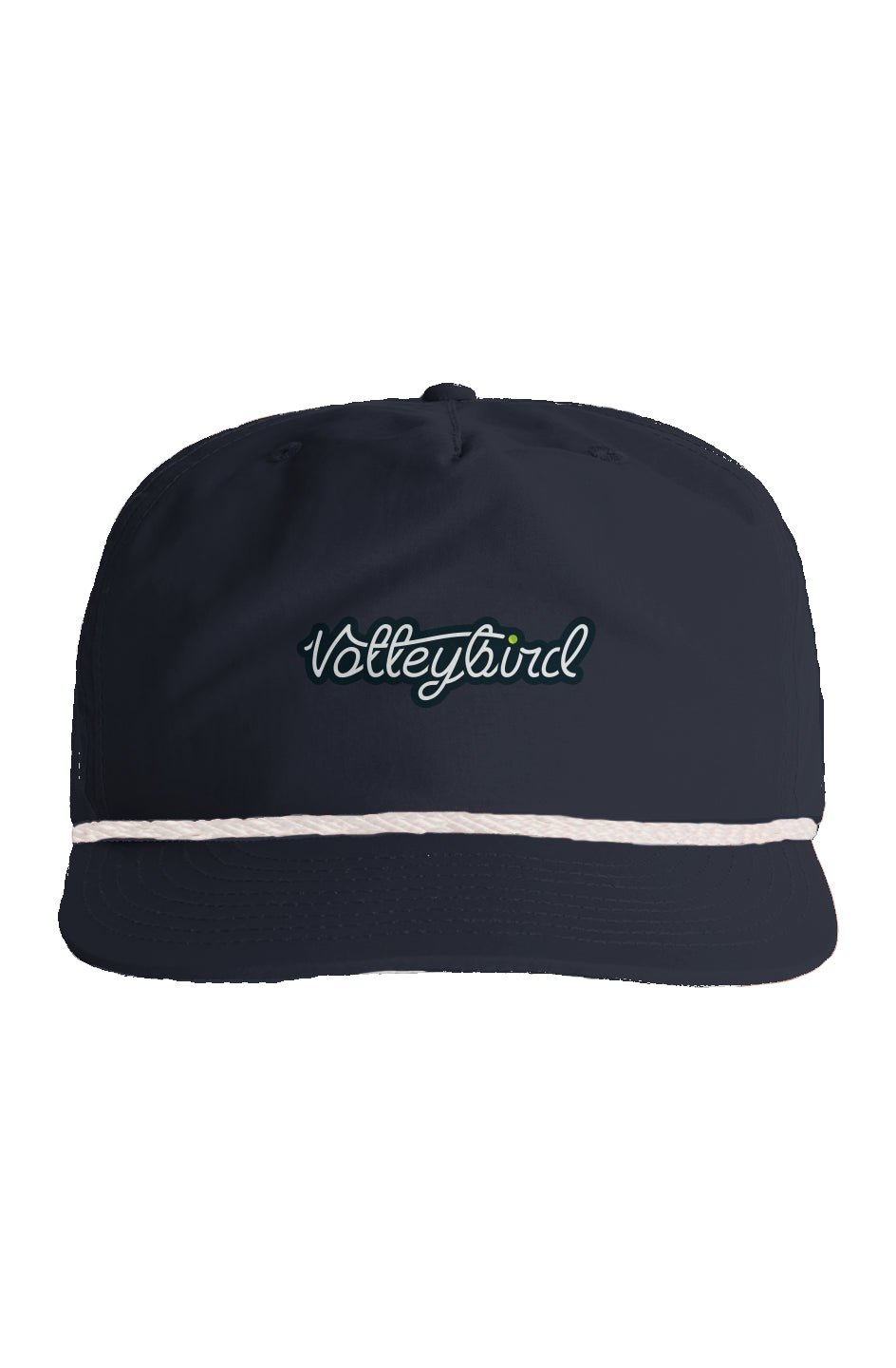 Ecru Volleybird Surf Rope Cap with white rope detail and dark green embroidered Volleybird logo on the front