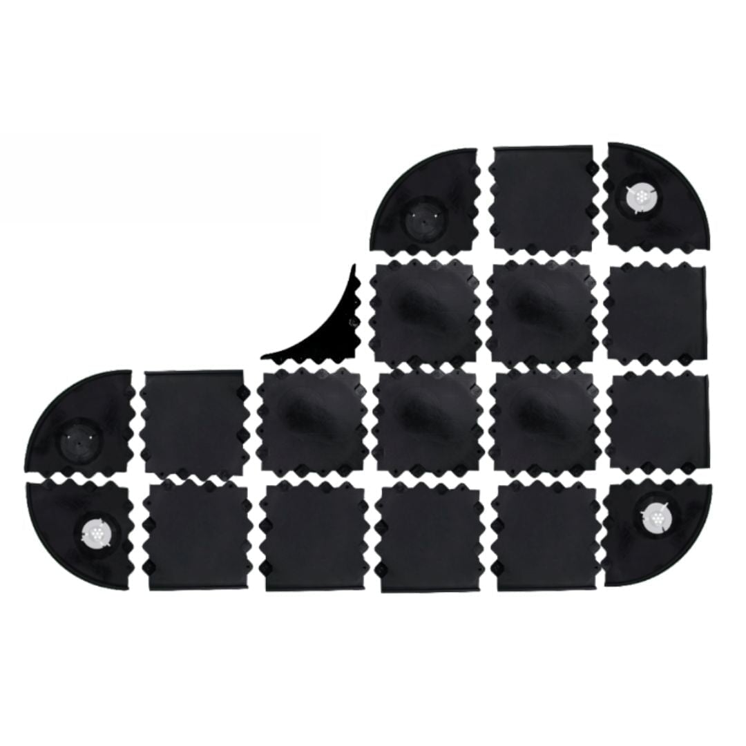 Black and white checkered pattern on a white background